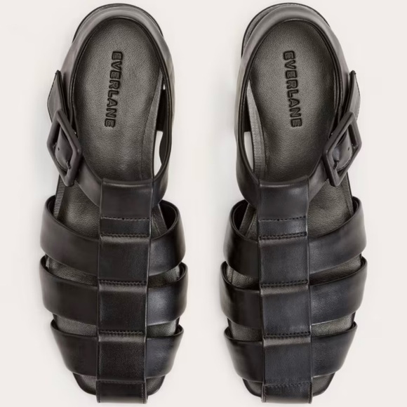 NEW Everlane Black Leather Fisherman Day Sandal in Size 9 - Picture 4 of 14
